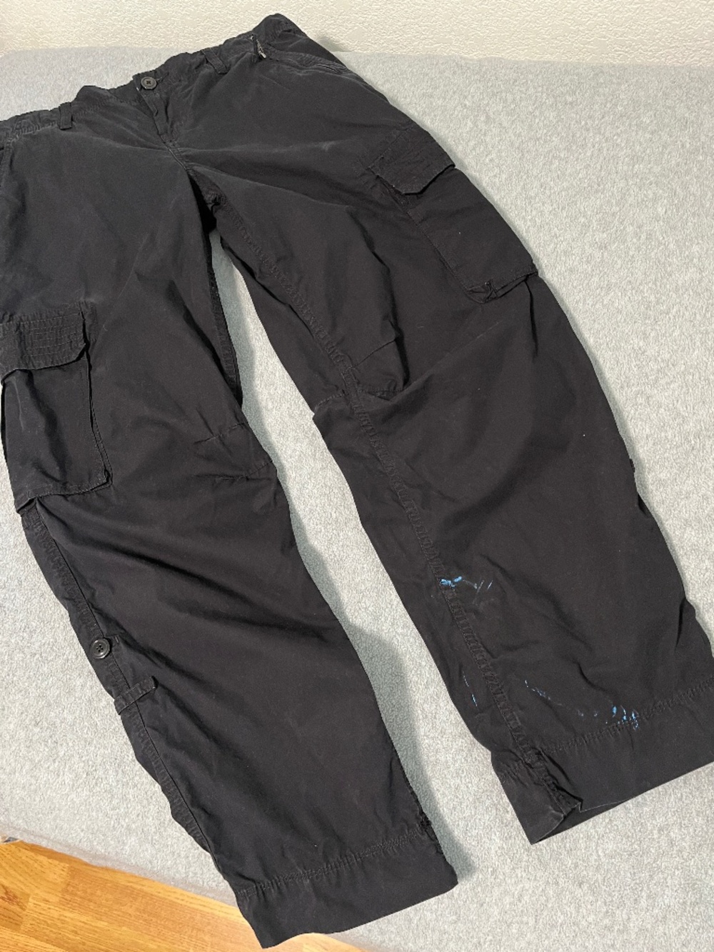 Womens Norma Kamali Cargo Pants Size 6 Black Utility Skater Grunge Moody